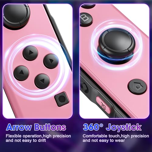 Sylphidara Replacement for Nintendo Switch Controller, Switch Controllers Compatible with Nintendo Switch/OLED/Lite, Support Dual Vibration/6-Axis Gyro/Motion Control/Wake-up Pink-Pink - Image 4