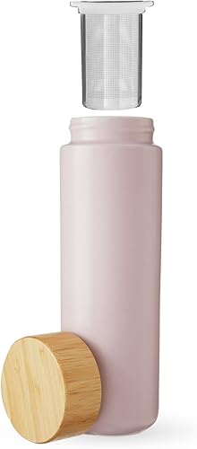 Miniatura 8 de Pinky Up Tatyana - Taza de cerámica con infusor de té de acero inoxidable, taza de viaje con tapa para té de hojas sueltas, perfecta para rutinas