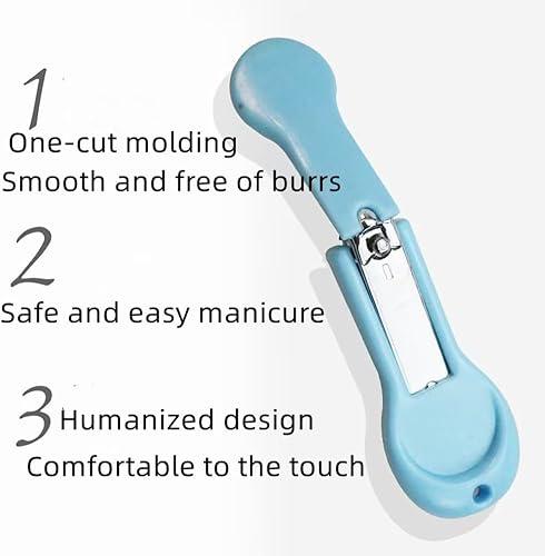 Miniatura 4 de Cortauñas para bebé, paquete de 2 cortaúñas para recortar los dedos de los pies del bebé, azul y rosa, adecuado para bebés, niños pequeños