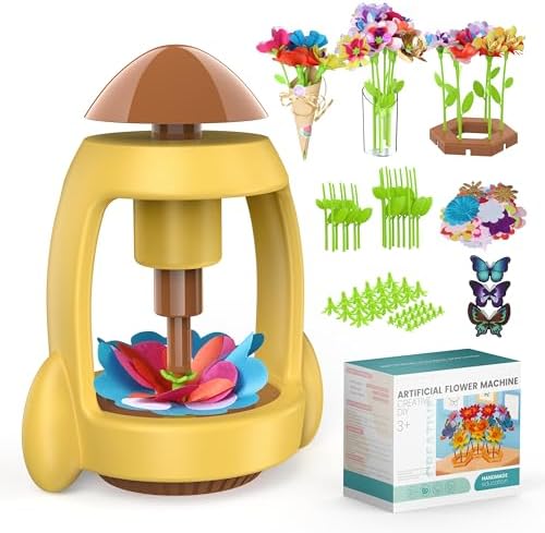 LELESUN DIY Fabric Flower Bouquets Toys, Craft Kits Toys for Kids, Flowers Market Toy, Arts & Crafts for Girls Ages 4 5 6 7 8,Educational Activity Preschool, Christmas Birthday Gift for Toddler