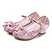NNJXD Filles Princesse Brillant Chaussures Cosplay Fête Danser Faible Talon Taille 32(19cm/7.48") Rose