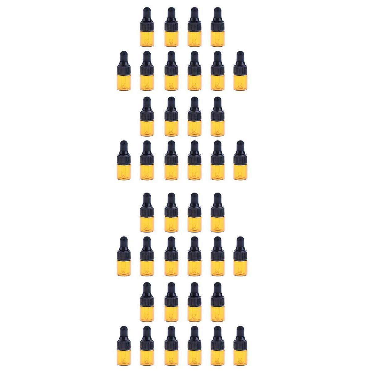 CALANDIS 40 Pieces Mini Refillable Glass Dropper Bottle for Essential Oils 1ML 2ML | Aromatherapy | Natural & Alternative Remedies-image-26