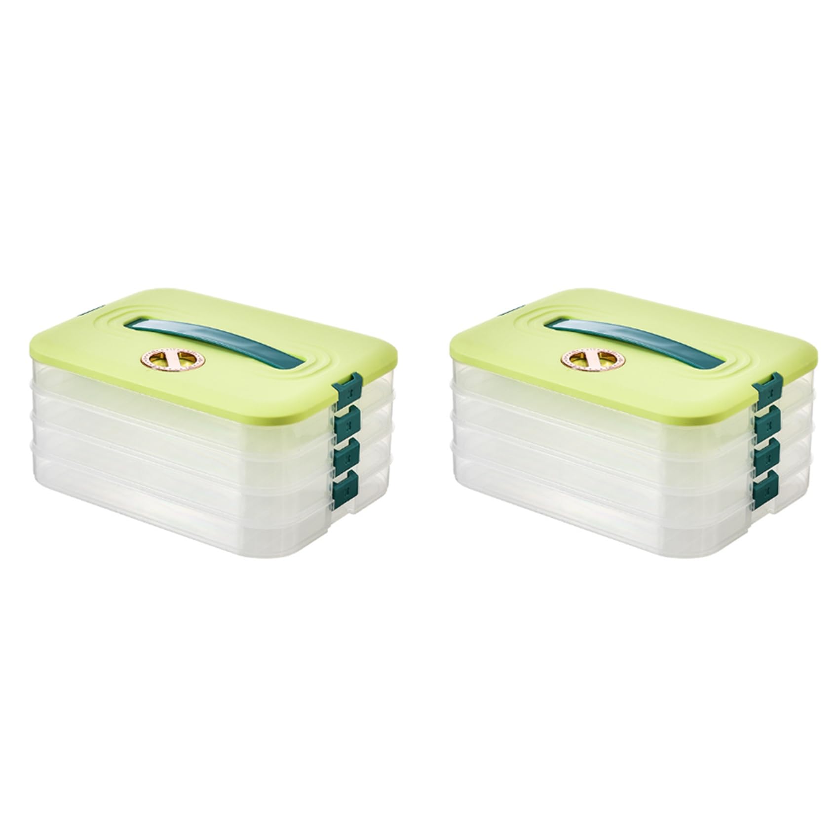 Hndhbfgrt 8X Dumplings Box Storage Box Refrigerator Dumpling Freezing Multi-Layer Freeze Quick-Freeze Dumpling Box Green