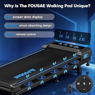 FOUSAE Walking Pad Treadmill with 9% Incline, 4-in-1 6.2MPH Treadmill for Home with Full Screen LED Display, 2.5HP Brushless Motor, 330 LB Weight Capacity, 12 HIIT Programs, Magnetic Remote Control