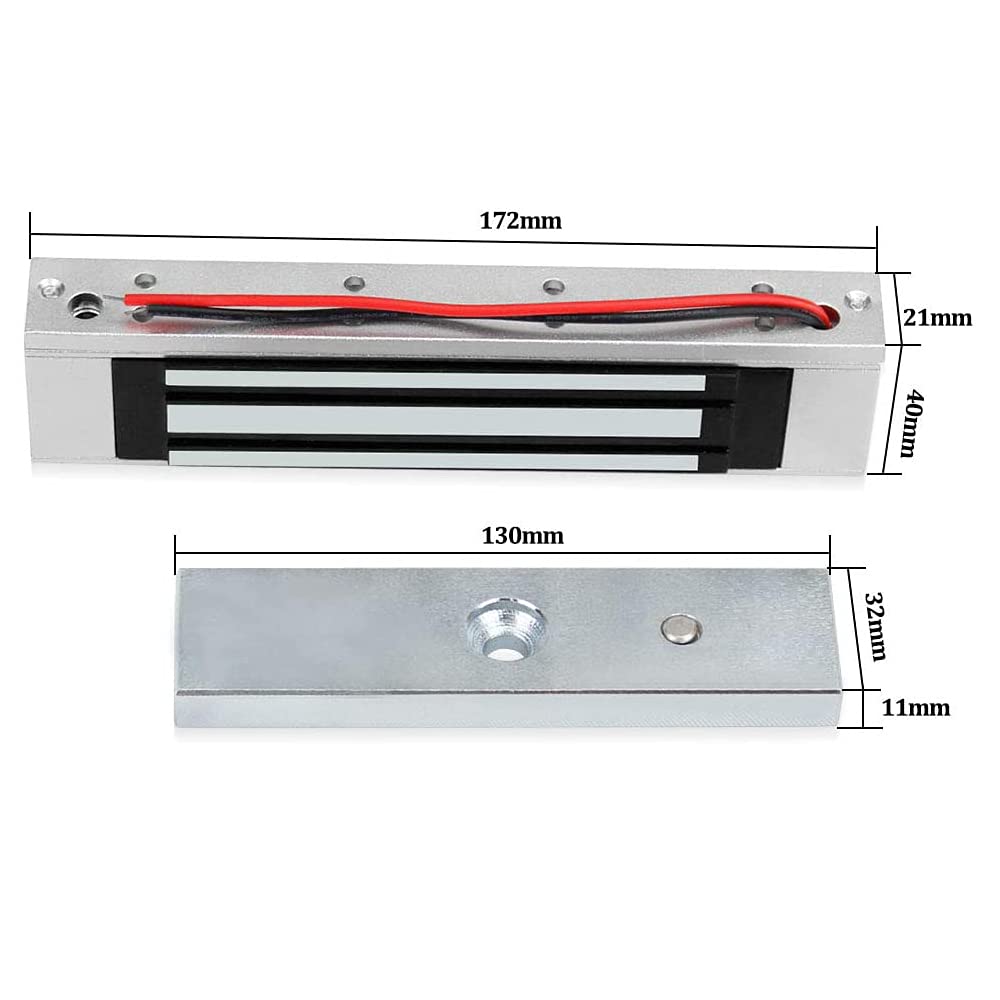 DC12V 180KG Cerradura Magnética Eléctrica 350lbs Fuerza de Retención Incluyendo Soporte de Montaje ZL,para Sistema de Seguridad en el Hogar,Puerta Adecuada de Madera/Metal/Vidrio