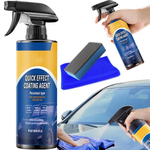 Spray Céramique Voiture, Spray Plastiques Intérieurs Finition, Polish Voiture Protection Anti-Rayures, Protection de Revêtement Voiture Coating Spray avec Chiffon Microfibre (1 PCS)