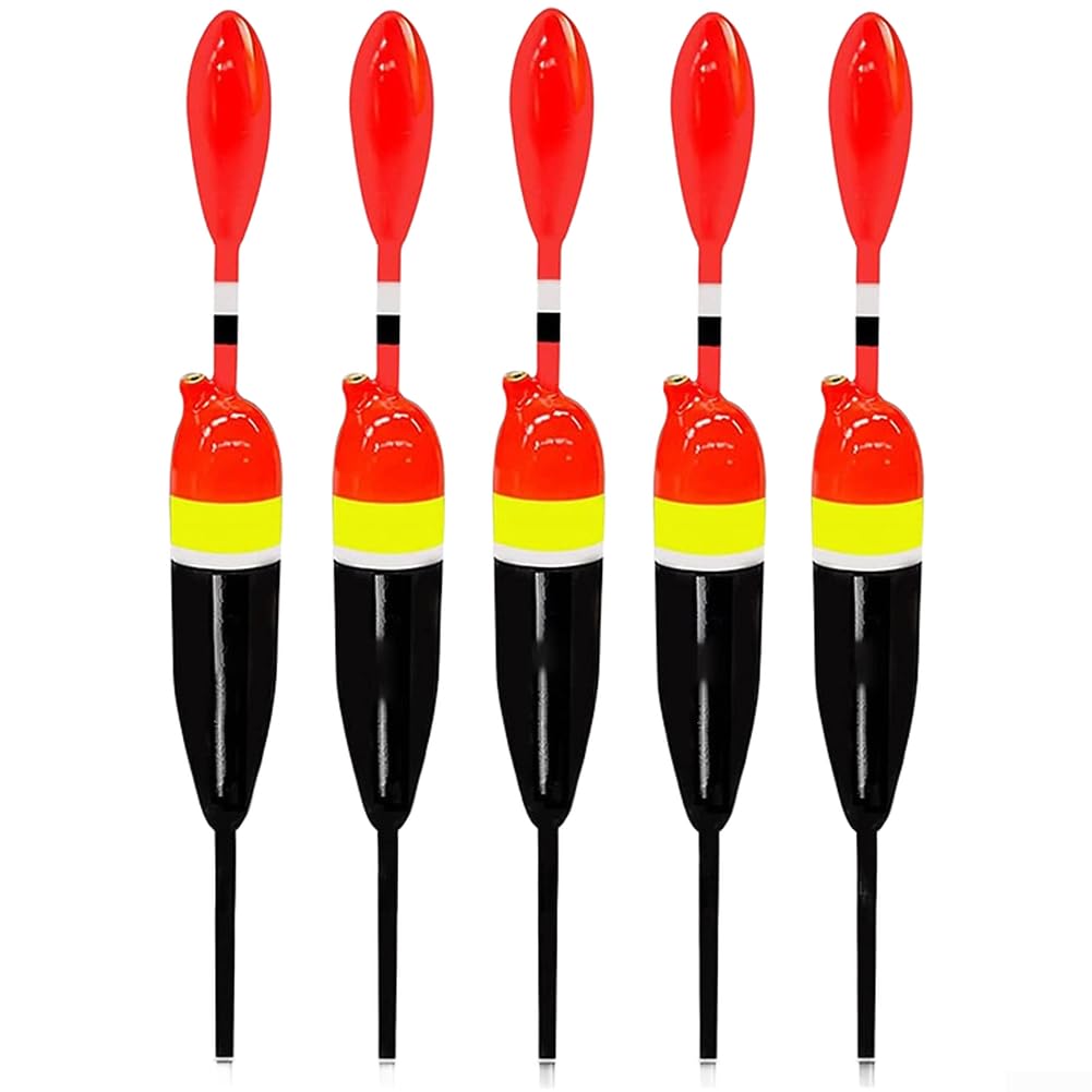 Vertical Fishing Floats for Long Casting - 5pcs Loaded for drift Waggler Set for Carp Coarse Match Lake Pleasure Sea Trout Pike Fishing Tackle 12.5cm-20cm(4g)