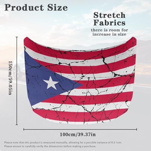 Image of Puerto Rico Car Hood Cover Polyester Elastic Fabrics Can be Washed Suitable for SUV Trucks Universal for Cars