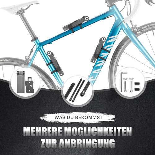 IMAYCC Hochsicherheitsschloss für Fahrräder 120CM + Hoher Schutz-Level 10 + Robustes Faltschloss mit Halterung + Ideal f