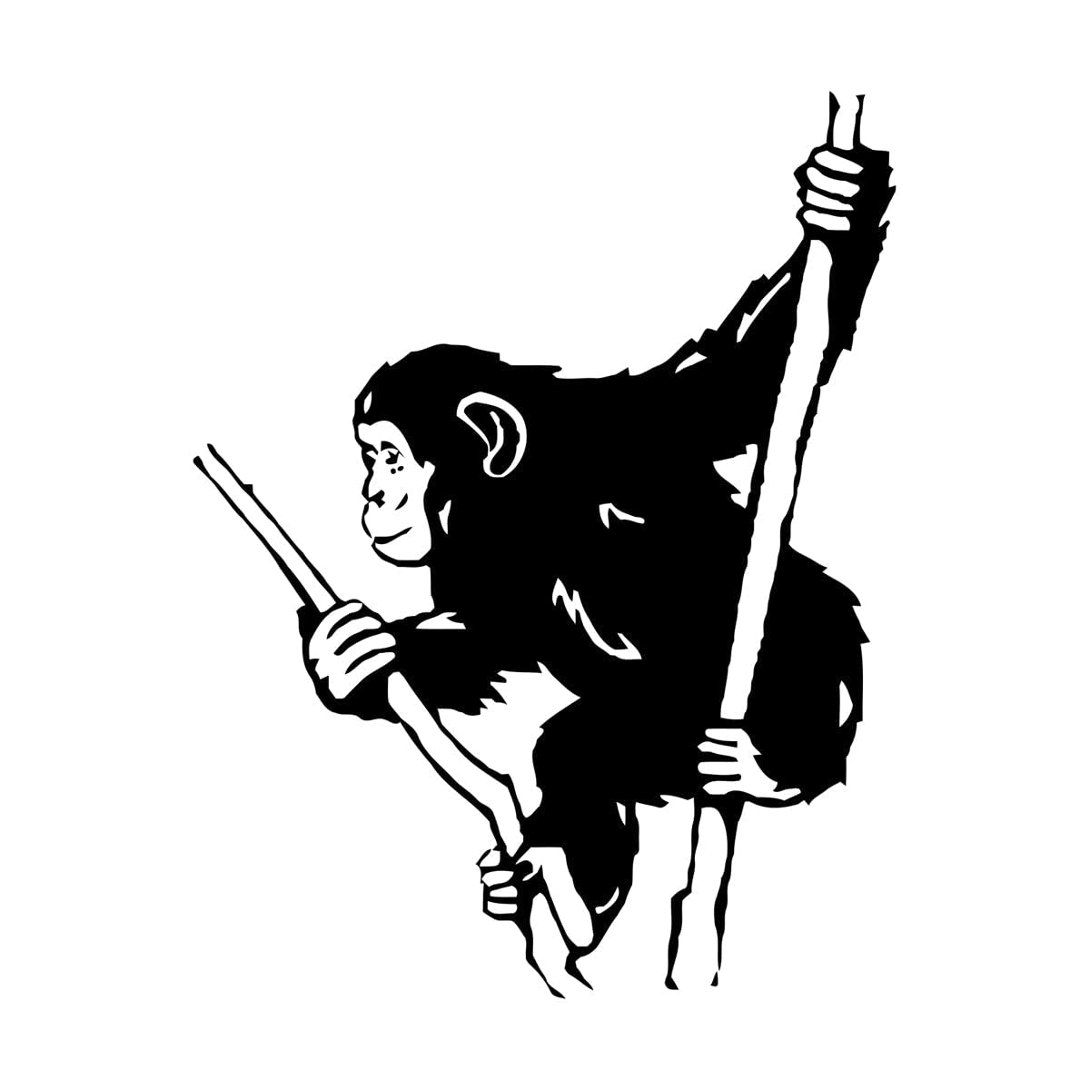 Monkey on Branch Wall Vinyl Decal Funny Animals Wall Sticker Home Interior Bedroom Decor Wall Decor for Kids Room Baby Large - 67x88cm — image 1