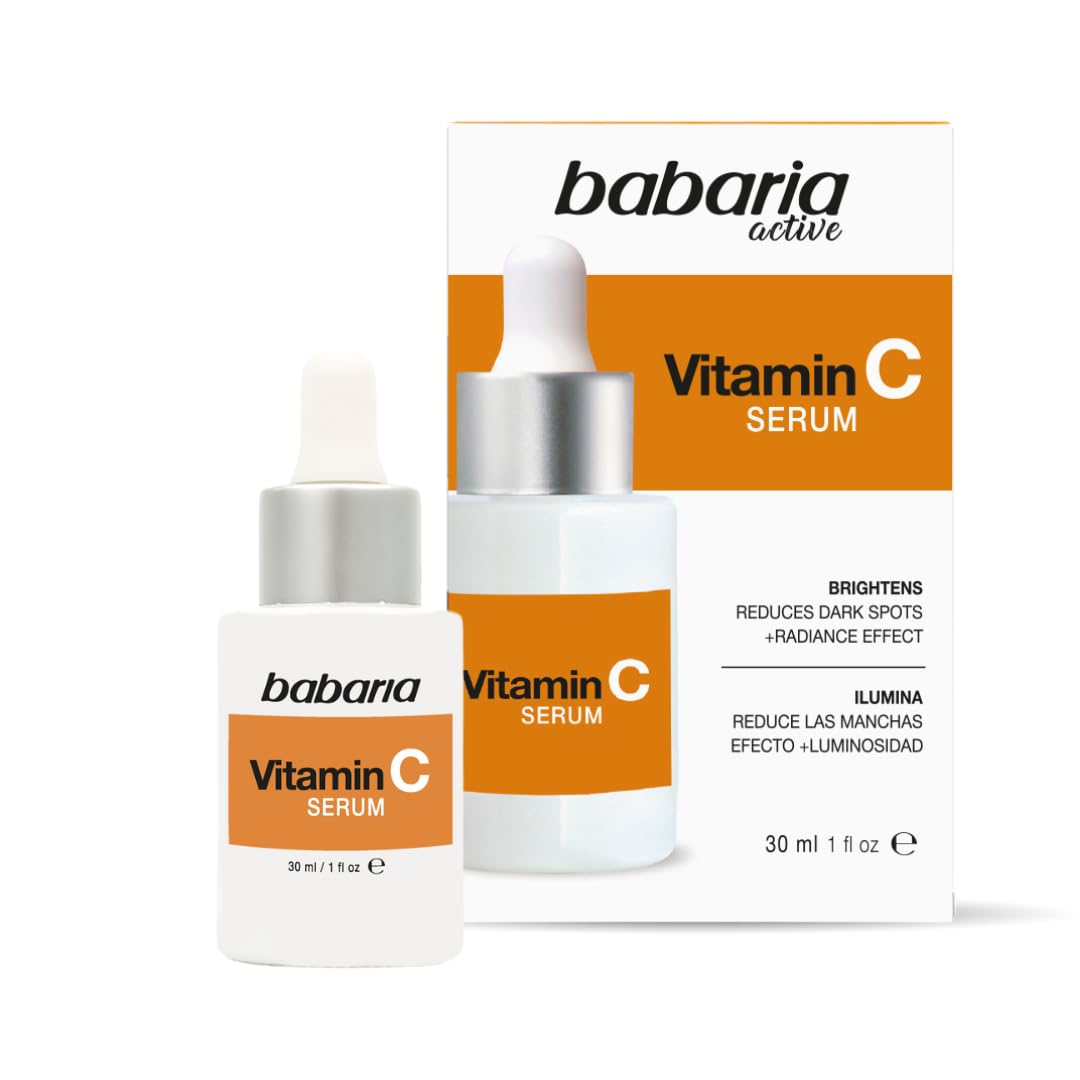Babaria Vitamin C Face Serum - Helps Improve Elasticity and Flexibility - Reduces Appearance of Dark Spots - Protects Against Airborne Pollutants - Provides Glowing and Anti-Aging Effect - 1 oz