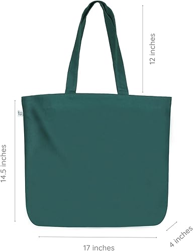 Miniatura 4 de Ecoright Bolsa de lona estética para mujer, bolsa grande con cremallera y bolsillo, bolsa de mano para mujer, para yoga, trabajo, playa