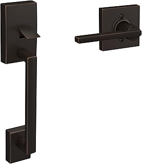 Schlage FE285 CEN 716 LAT COL Lower Half only Front Entry Handleset with Latitude Lever Interior, Collins Trim, Aged Bronze