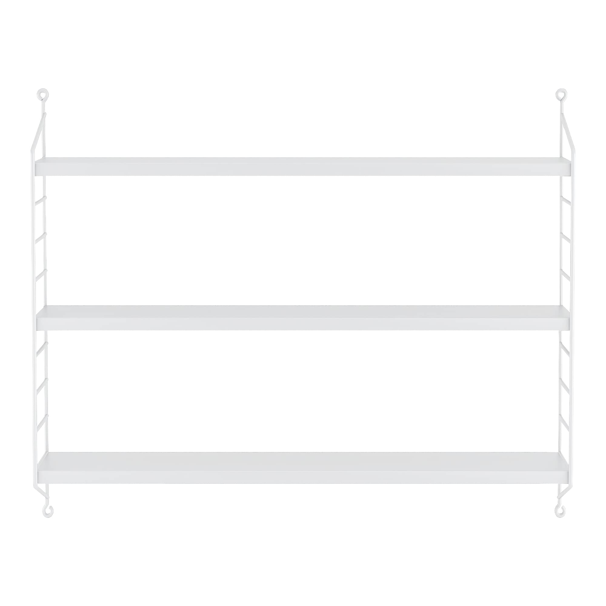 [en.casa] Scaffale da Parete a 3 Piani Regolabili in Altezza Mensola da Muro in Acciaio 50 x 60 x 15 cm - Bianco opaco