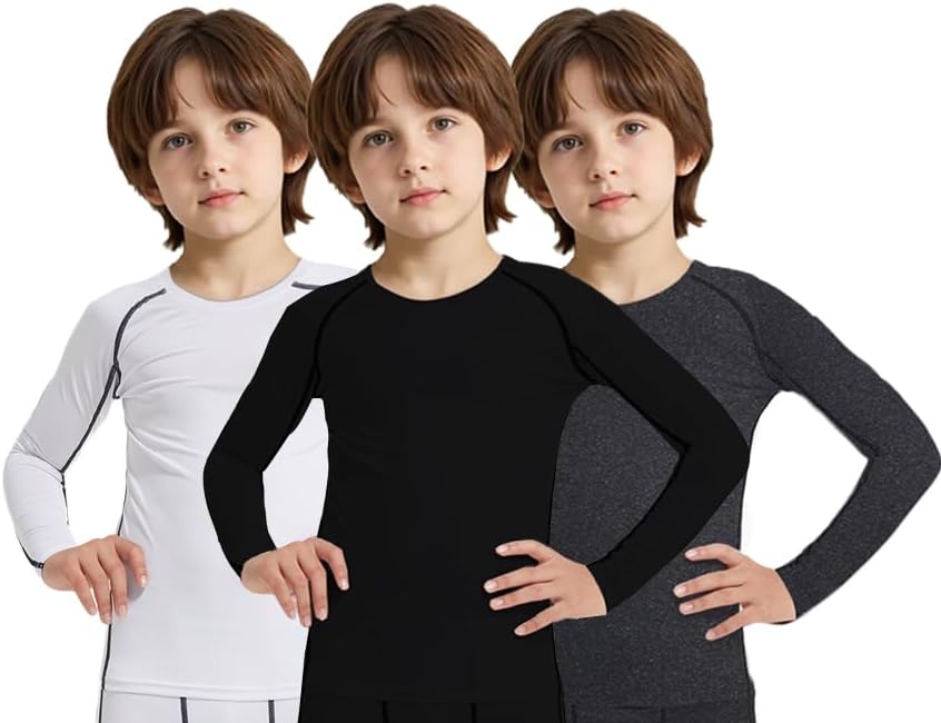 3 Pack Boys Youth Football Compression Pants Running Baseball Sports Leggings Athletic Tights Baselayer for Kids - Image 2