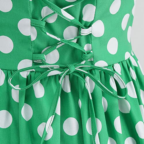 Image of 1950s Dresses for Women Vintage Retro Cocktail Party Swing Dresses Halter Floral Rockabilly 50s Polka Dot Pin up Dress