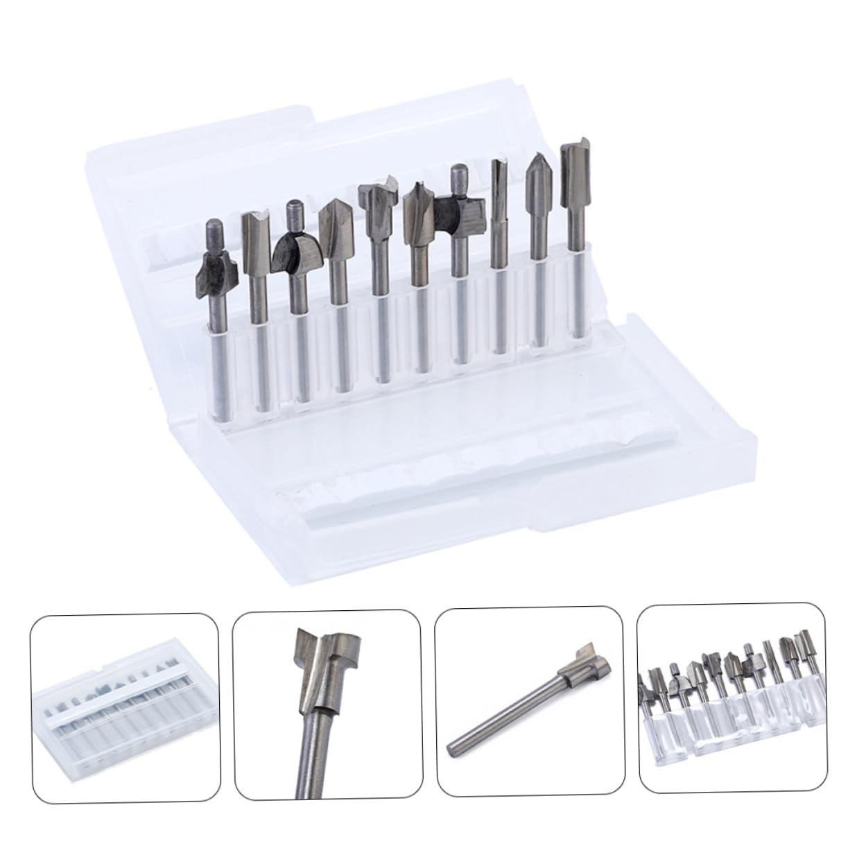 NUOBESTY High Speed Router Bit Set Woodworking Milling Trimmer Wood Trimming Bits Set for Router Planing Straight Cutting