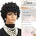 MOONSHOW Short Dreadlock Wig Black Short Braided Wigs for Black Women Faux Locs Hair Wig Afro Curly Kinky Twist Braided Wigs Synthetic 1B Dreads Wigs for Black Women (Natural Black)