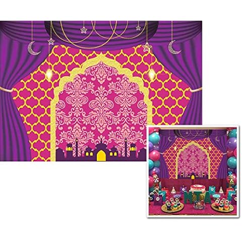 AOSTO 7x5ft Birthday Party Decorations Aladdin Party Supplies Table Decorations Aladdin Theme Snack Stall Backdrop FW-2024 Cover