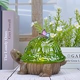 Spring Turtle Snow Globe Decor with 6H Timer, Swirling Glitter Snow Globes Spring Figurine Decorations, USB/Battery Operated, for Spring Holiday Home Decor and Gift (Turtle)