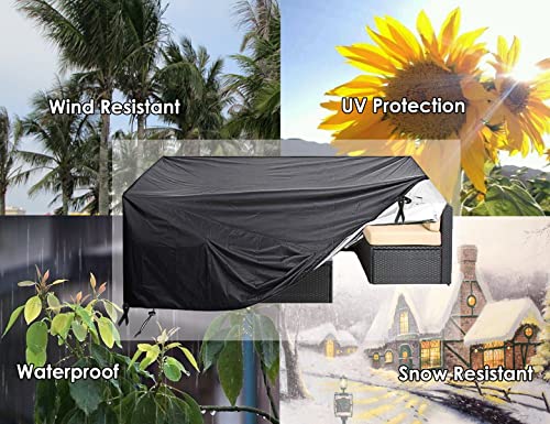 Oslimea Patio Furniture Cover Waterproof, Outdoor Sectional Sofa Set Cover Heavy Duty 420D Rectangle Table And Chair Set Cover (126" L× 63" W× 28" H) #TOP3
