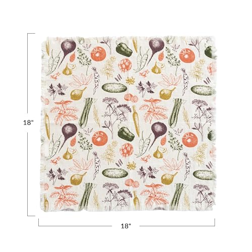 Servilletas de Tela con Estampa de Vegetales, Algodón, Paquete x4 miniatura 4