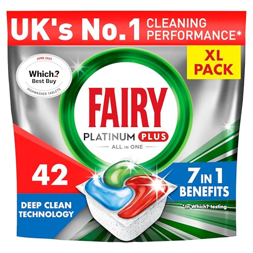 Fairy Platinum Plus Dishwasher Tablets Deep Clean 42