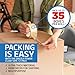 Grizzly Power Clear Packing Tape (12 Rolls) | Heavy Duty Packing Tape (2 Inch x 65 Yards) | 2.8mil Thick Strong Adhesive for Moving Boxes, Shipping Cartons, Office Use, Storage & Wrapping (780 Yards)
