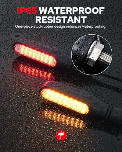 Image of Benlari 4PCS Flowing Motorcycle Turn Signals With Running Lights, Front & Rear Turn Signal Brake Light 12V Fit for Harley Honda Yamaha Triumph, White /Red /Amber