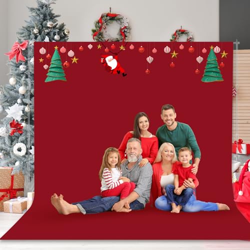 Image of EMART 8.5x10ft Red Backdrop for Photography, Large Party Photo Background Curtain Drapes, Washable Polyester Fabric Back Drop Screen Sheet for Birthday Video Studio Portrait Photoshoot