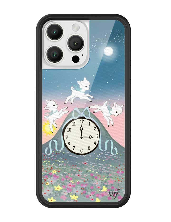 Image of Wildflower Cases - Compatible with iPhone 16 Pro Max | Protective Black Bumper, 6.5ft Drop Test Certified, Women Owned Small Business | Floral Clock Ribbon Aesthetic Trendy Cute | Collab - Laufey