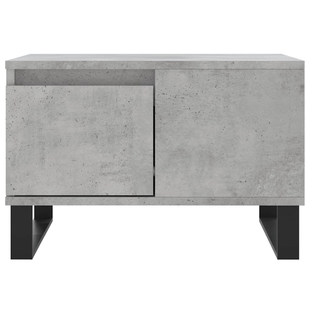 Générique Stolik kawowy Szary Beton 55x55x36,5 cm Drewno inżynierskie | Z szufladą do przechowywania, wytrzymała góra, metalowe nóżki, łatwa do czyszczenia, nowoczesna