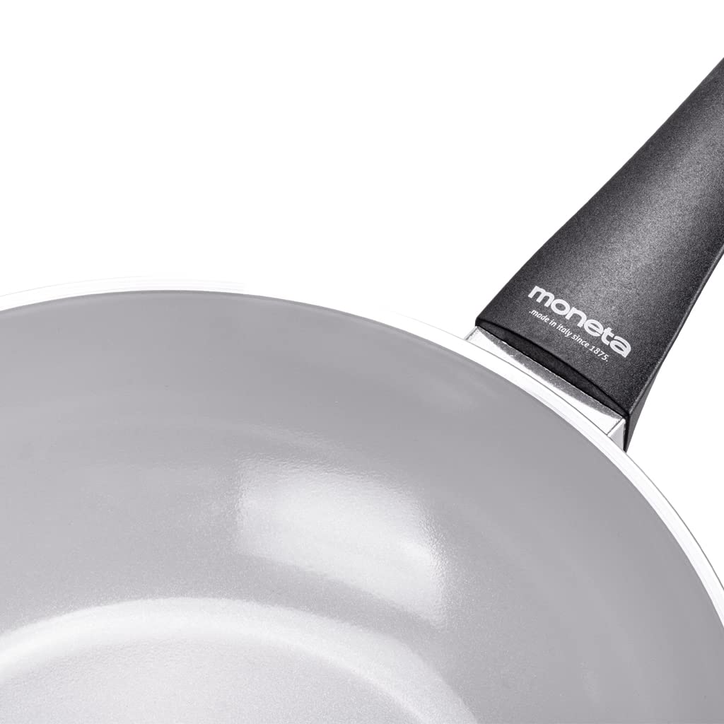 Moneta Sartén de Wok Futura, de 28 cm, Revestimiento Natural Finegres, También para Cocinas de Inducción, Fabricada en Italia