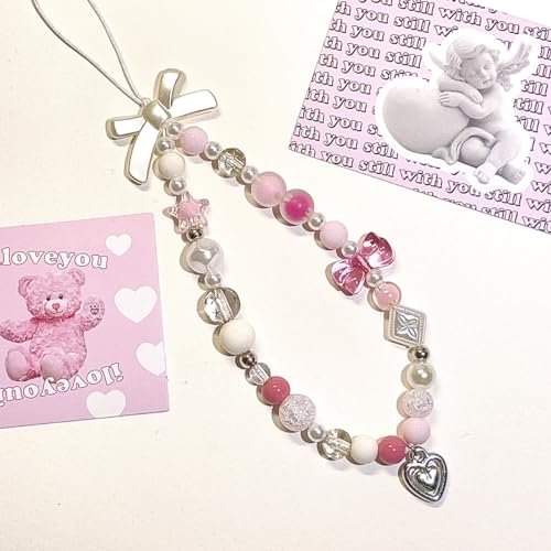 Image of Beaded Camera Wrist Strap Cute Digital Camera Charm Lanyard, Phone Wristlet Charms, Phone Chain for Camera