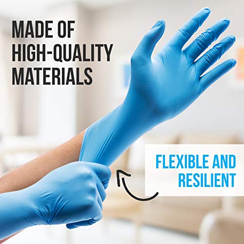 Image of SereneLife Pack Of 500 Soft Industrial Gloves, Medium Nitrile and Vinyl Gloves, Powder-Free, Non-Sterile, Textured Grip, Ideal for Cleaning, Food Service, Automotive, Household Work