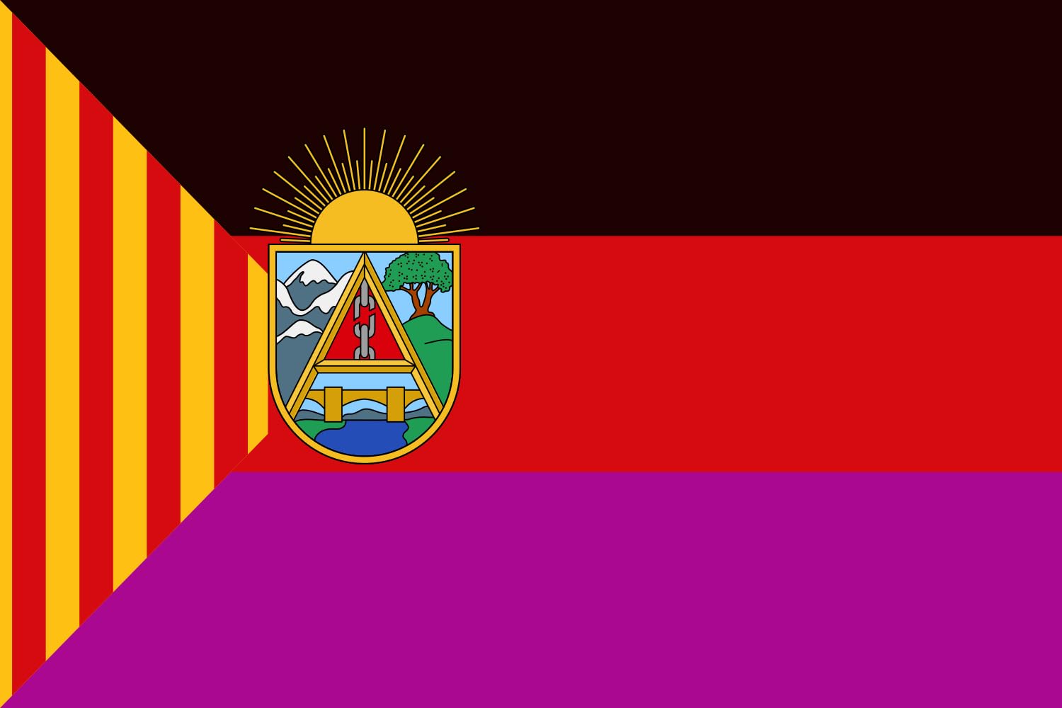 Drapeau Aragon Regional Council of Defense grand pavillon regional pour collectionneur