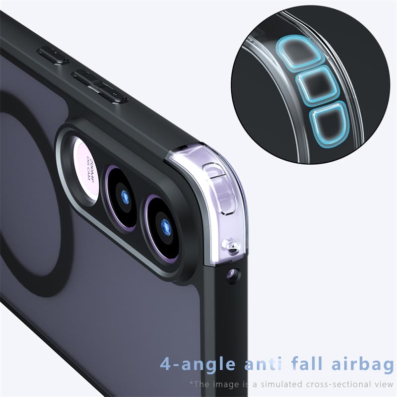 Image of Back Cover for Vivo V70 FE 5G, Translucent Matte PC Back + Soft Side TPU Bumper Shockproof Magnetic Support Mobile Case Cover (Vivo V70 Fe 5G)
