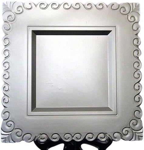 Gala Home Silver Scroll Edge Square Charger Plates, 13 inch, set of 6
