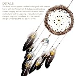 Tree of Life Dream Catcher, Handmade Woven Traditional Craft Rattan Dream Catchers Wall Hanging Ornament,7 Chakras Crystal Healing Stones Art for Bedroom Decor, Festival Blessing Gift (Dark Brown) - Image 3