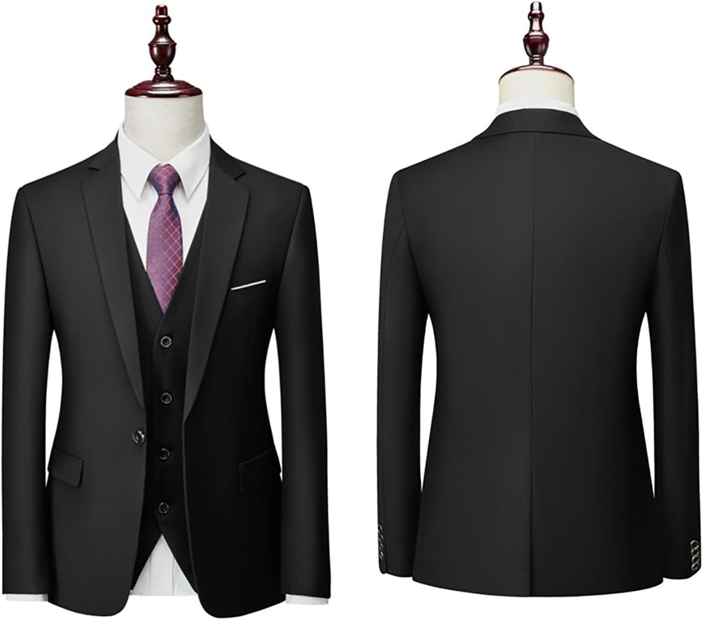 Big and Tall Mens 3 Piece Formal Suits Two Button Blazer Jacket Slim Fit Flat Front Suit Pants Vest Classic Smart Tuxedo Set Eveningwear for Business Wedding Party Prom 5 518BkkfjcCL. AC SL1500