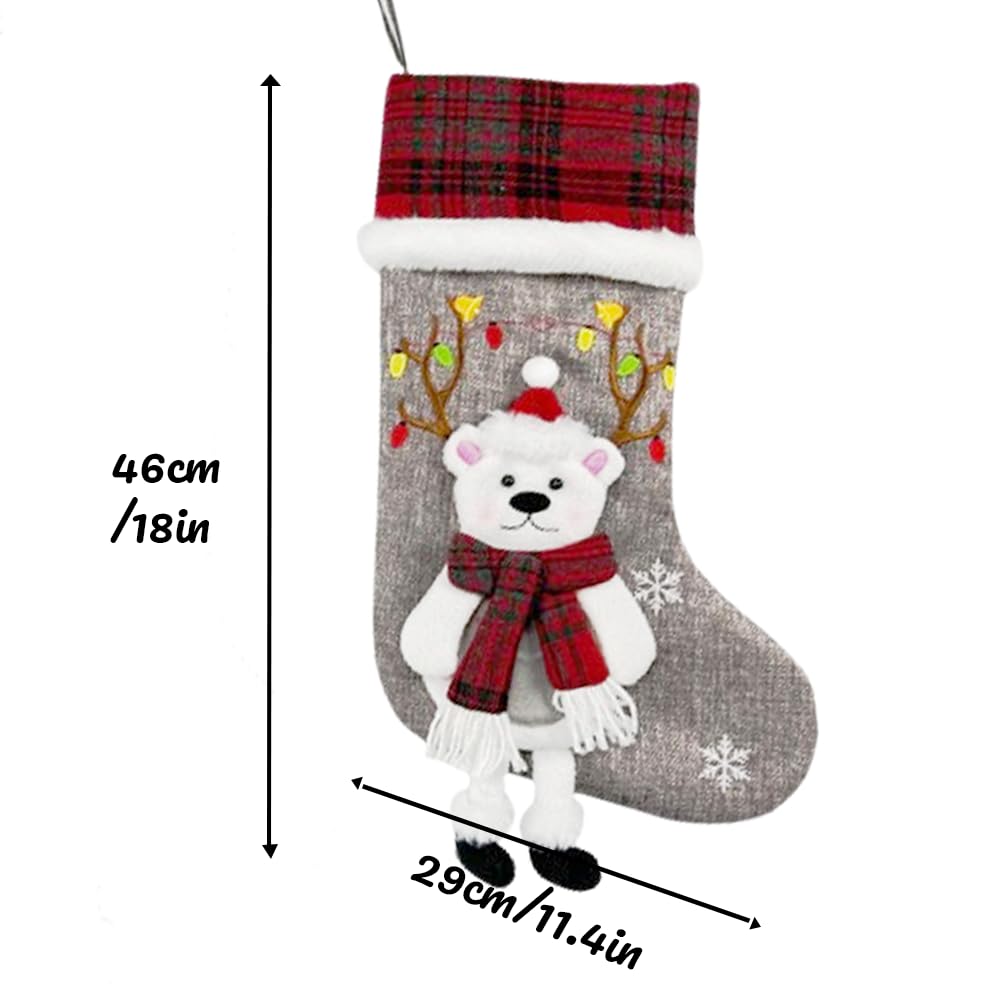 Weihnachtsstrumpf Personalisiert Nikolausstrumpf Nikolausstiefel | Nikolausstiefel zum Befüllen 4PCS Weihnachtssocken Kamin Christmas Stocking Nikolaus Socken für Kinder Familien
