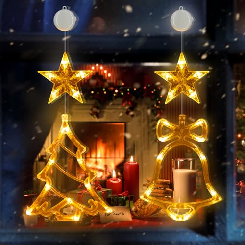 Weihnachtsbeleuchtung Innen 2 Stück 30 LED Weihnachtsdeko Fenster...