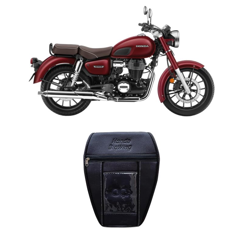 Image of Tank Cover | Tank Bag | Tank Pouch with Water Proof Cover Compatible with Honda H'ness CB350 | CB350 | RS CB350 (Black) (Pack of 1)