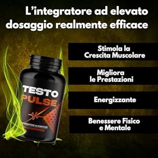 Testosterone Uomo | 180 Compresse | Azione Booster Rapida e Potente | Aumento Massa Muscolare Uomo I Alto dosaggio di Tribulus Terrestris, Maca Peruviana, Ashwaganda e ZMA, Testo Pulse