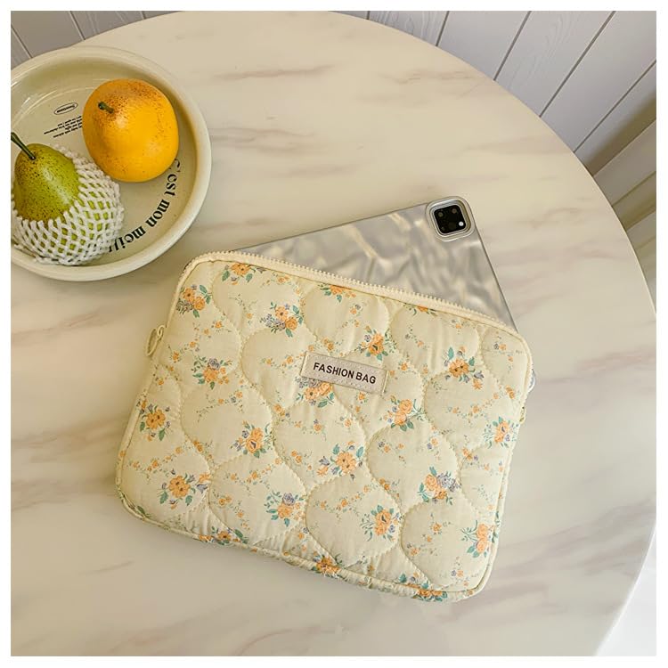 Funda para Portátil Mujer Estampado Floral Acolchada Amarilla 13-14 Pulgadas miniatura 5