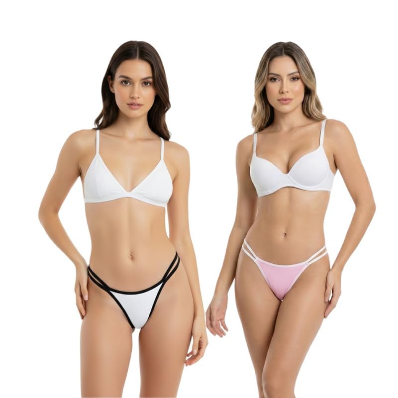 tushree boutique Colourful Double Strap Bikini for Women's Soft, Comfortable Cotton Fabric Double Strap Bikini Pack of 2-picture-24
