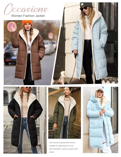 Vancavoo Wintermantel Damen Winterjacke Warm Gefüttert Steppmantel Winterparka Winter Jacket Mäntel Parka Frauen Daunenmantel mit Kapuze,Schwarz,L