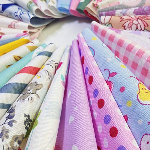 Qililandiy 25 pcs Different Patterns Cotton Craft Fabric Bundle Squares Precut Fabric Square Sheets Patchwork Fabric Sets for DIY Sewing Scrapbooking Quilting (30x30cm)