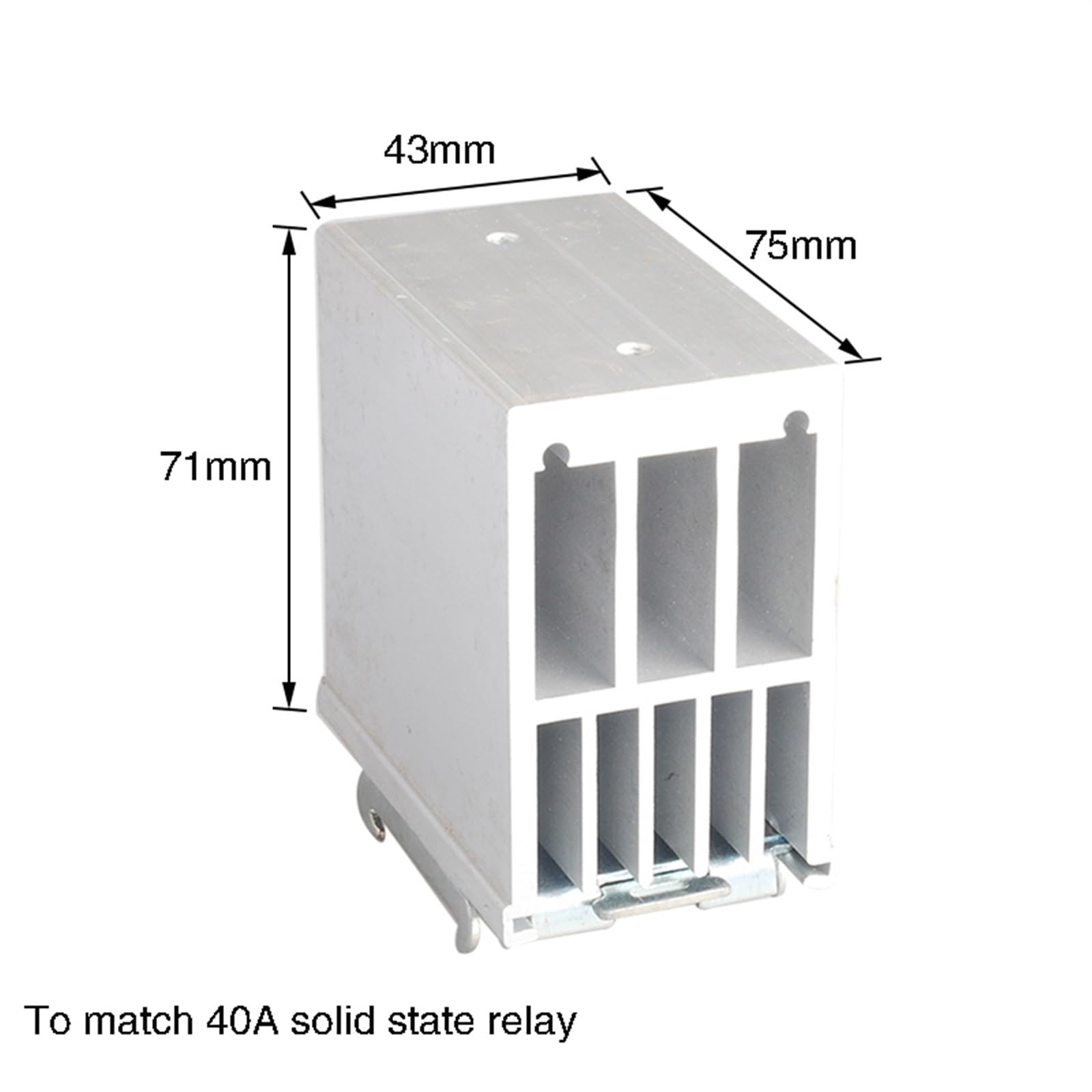 Disipador de disipador de calor de aluminio I75 for relé monofásico de estado sólido SSR 40A 75X43x71mm radiador de disipación de calor(40A)