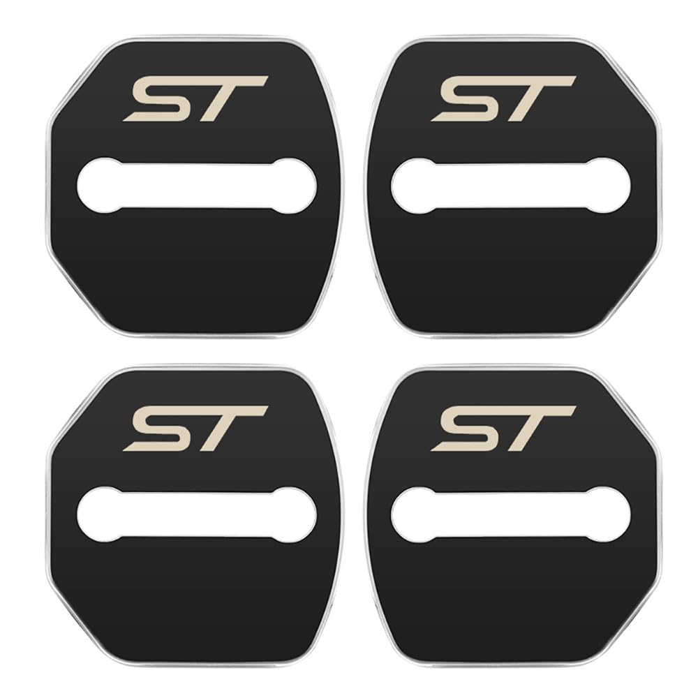 4PCS Car Door Lock Cover Guard Protector compatible with for Ford ST Fiesta Focus Edition Car KUGA Mondeo Ecosport,B